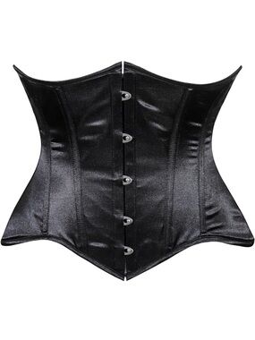 Black Satin Underbust Corset